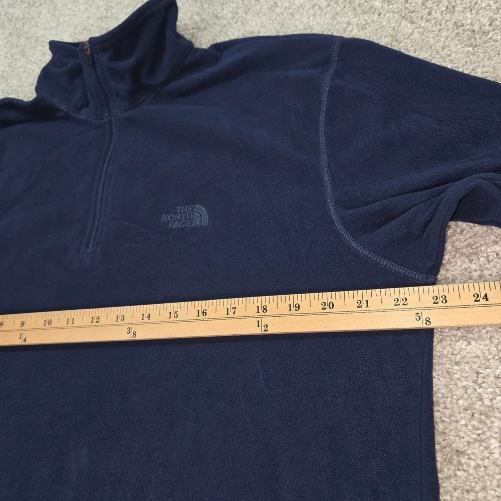 The North Face Mens TKA 100‎ Quarter Zip Fleece Pullover Navy Blue Large L/G